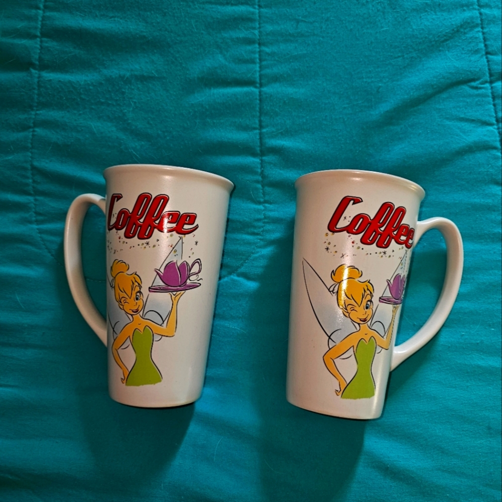 Disney Tinkerbell Coffee Mugs set of 2 Tall